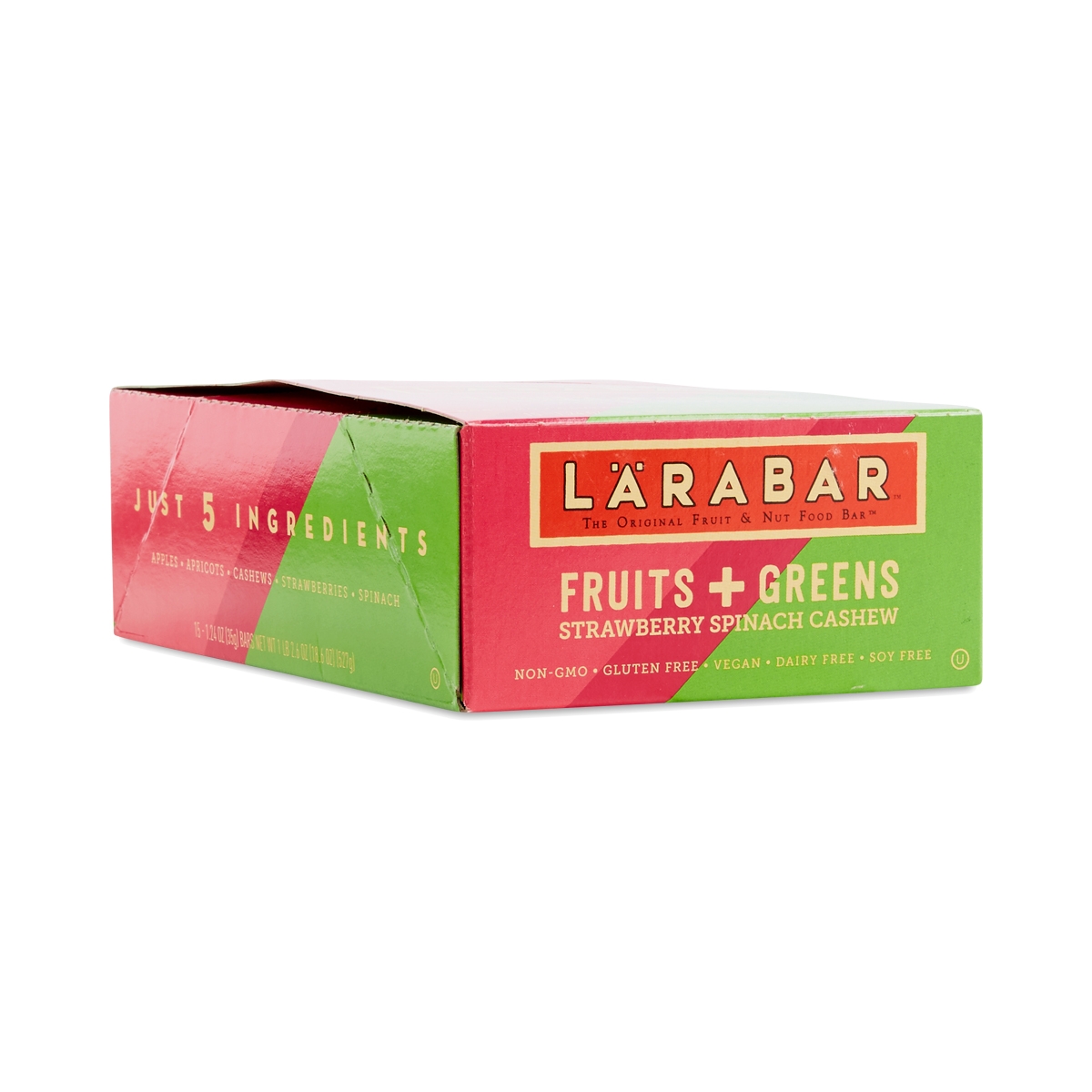 Larabar Fruits & Greens Bars, Strawberry Spinach & Cashew 15 bars (1.6 ...