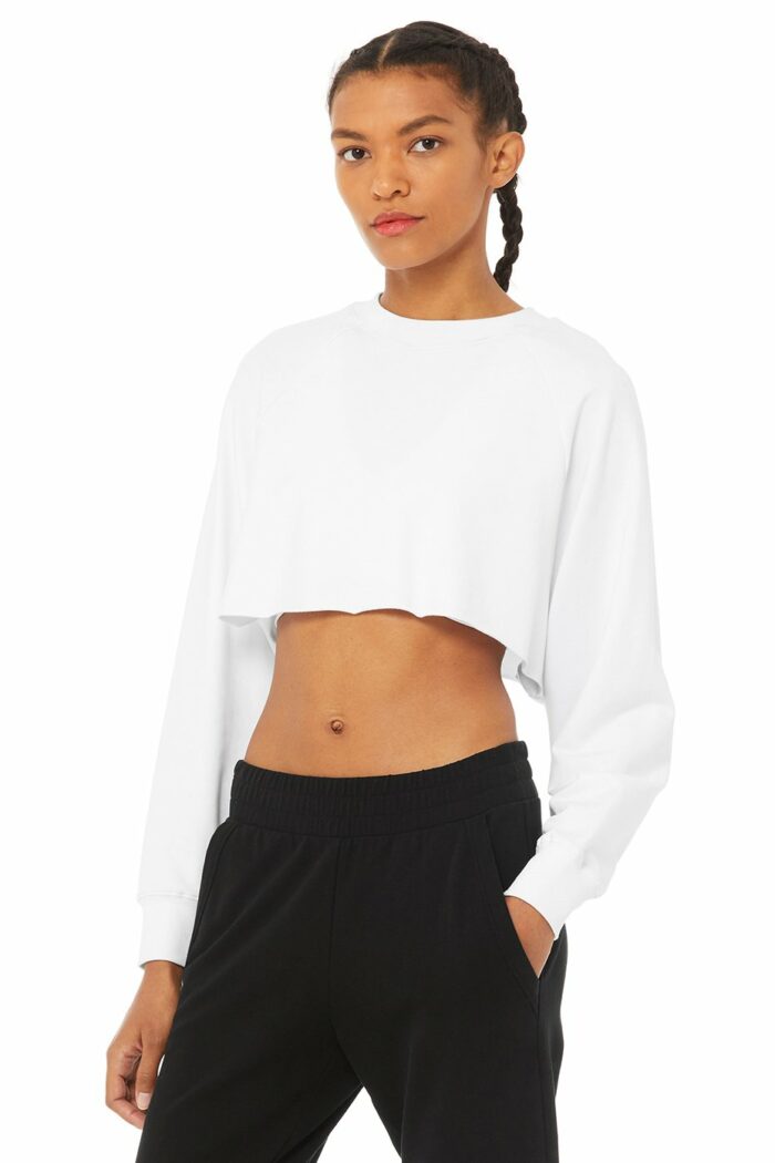 Double Take Pullover Top in White by Alo Yoga | Ballet for Women