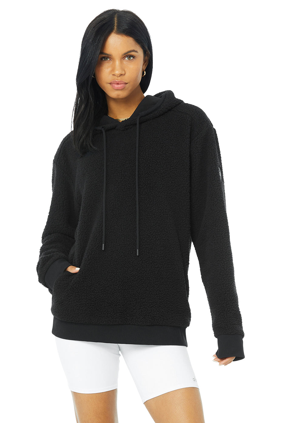 Sherpa Sweatshirt in Black by Alo Yoga | Ballet for Women