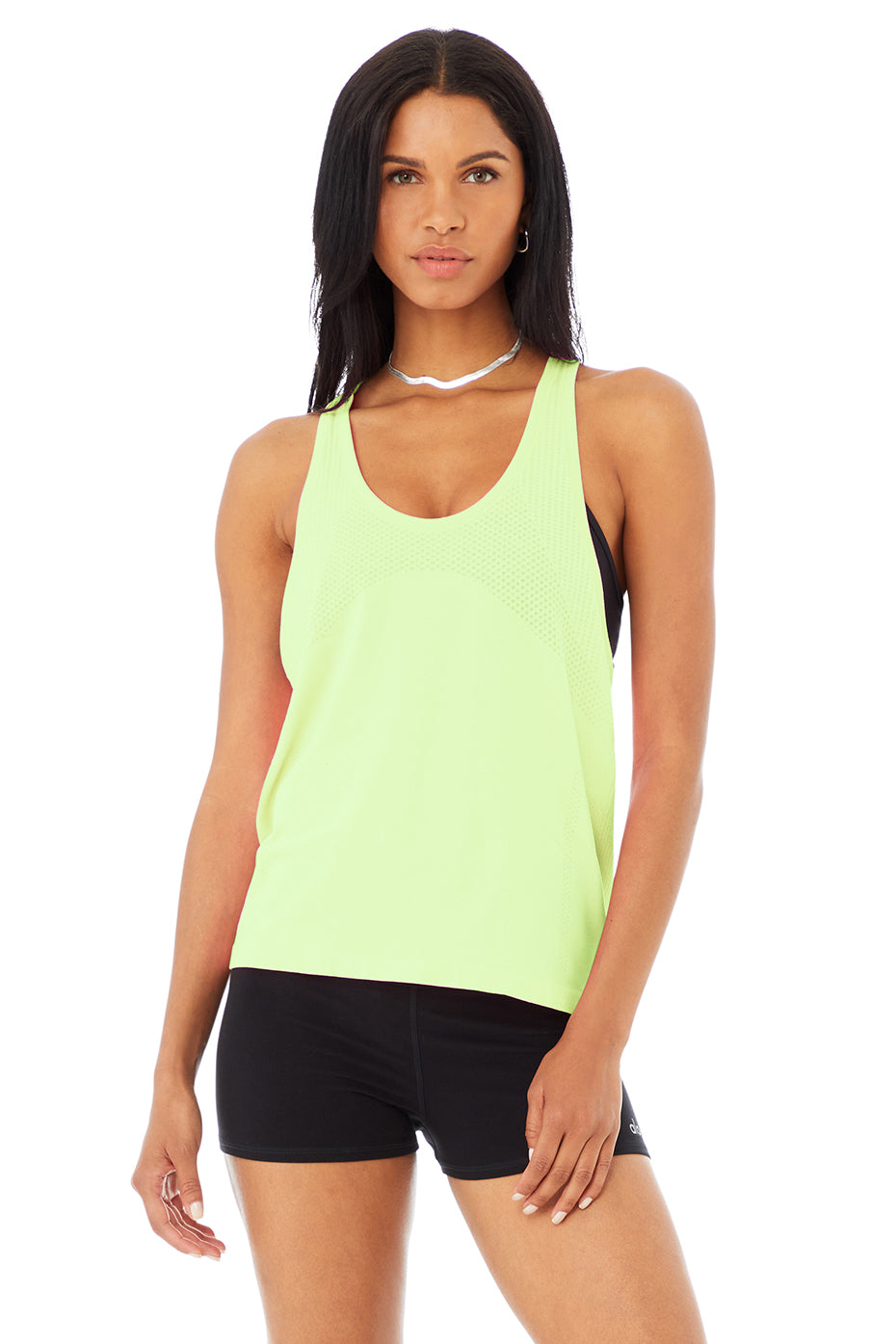Seamless Essential Tank Top in Neon Lime by Alo Yoga