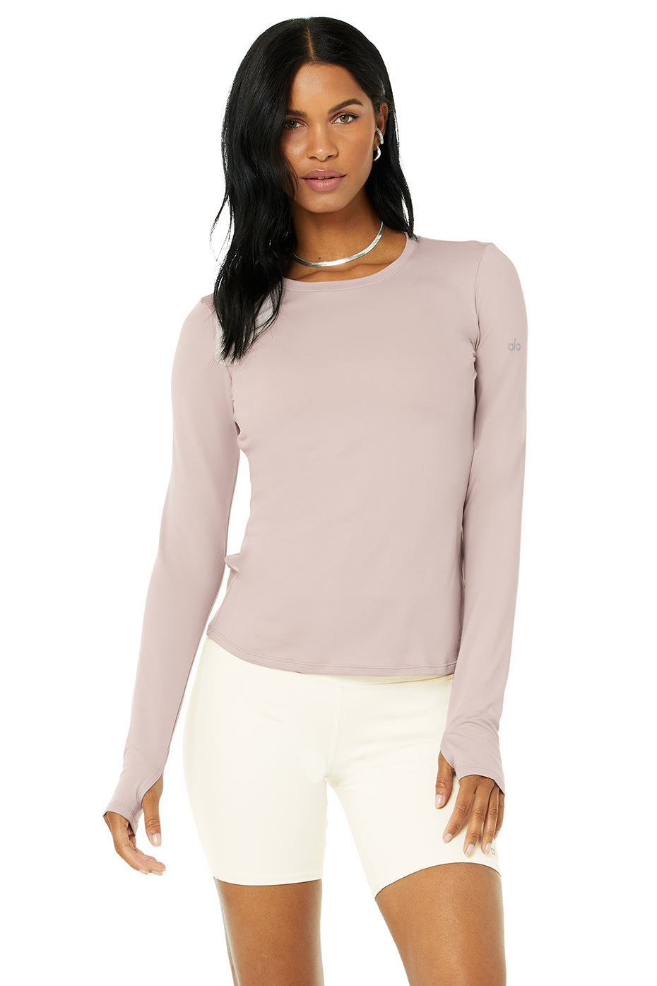 Alosoft Finesse Long Sleeve Top in Dusty Pink by Alo Yoga