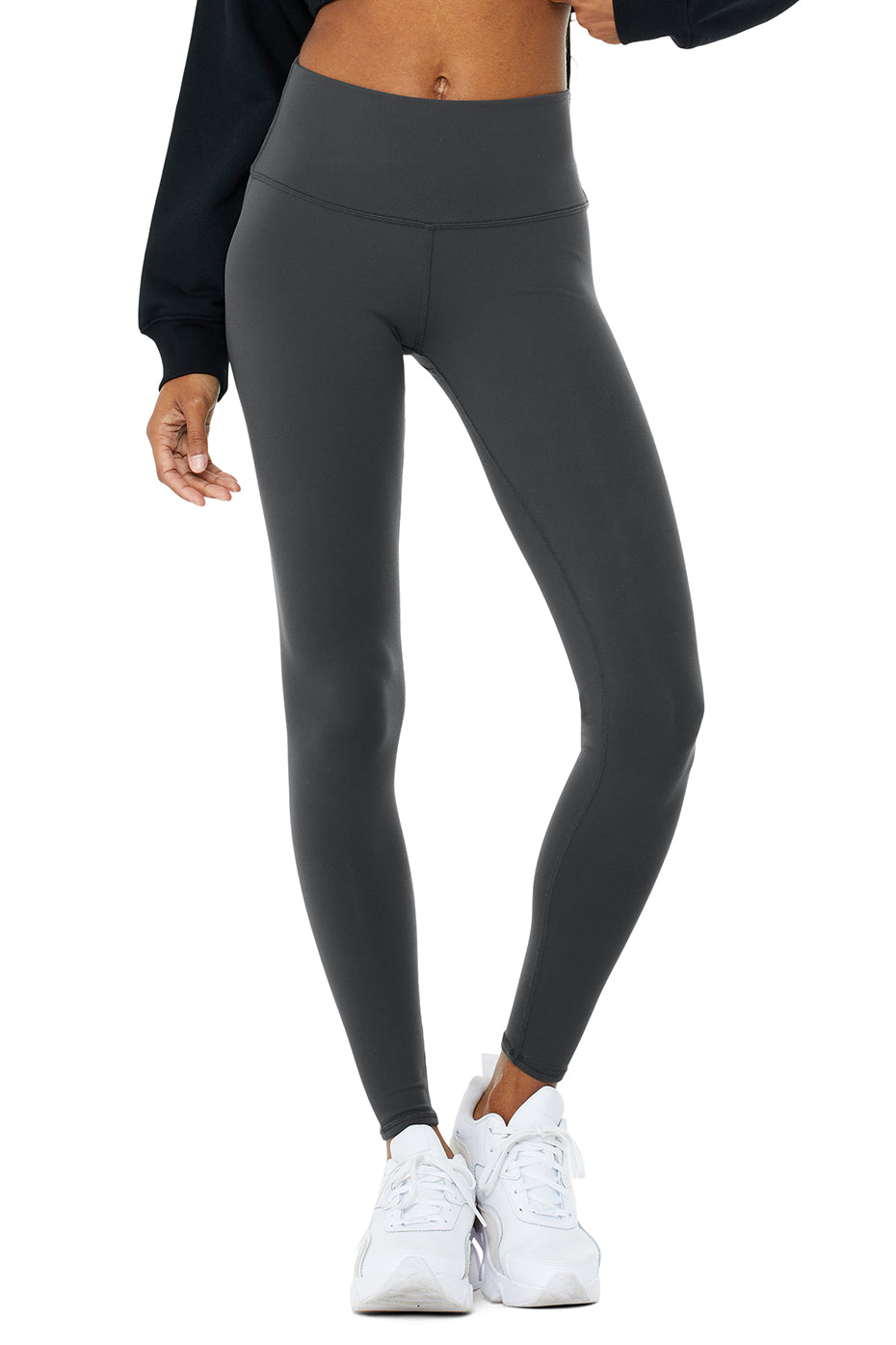 High-Waist Winter Warmth Plush Legging in Anthracite by Alo Yoga