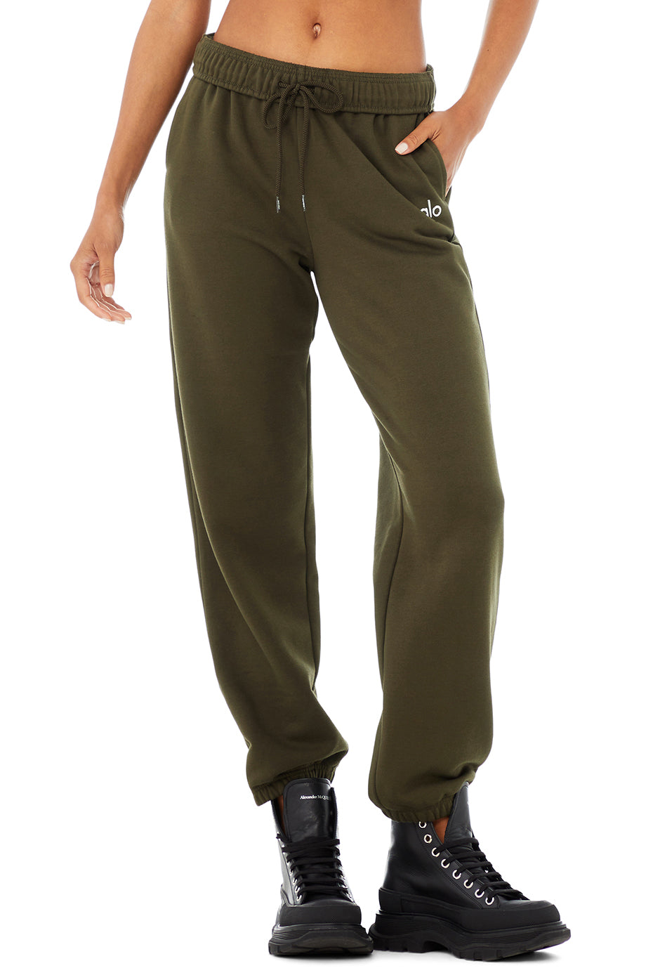 Accolade Sweatpant in Dark Olive by Alo Yoga