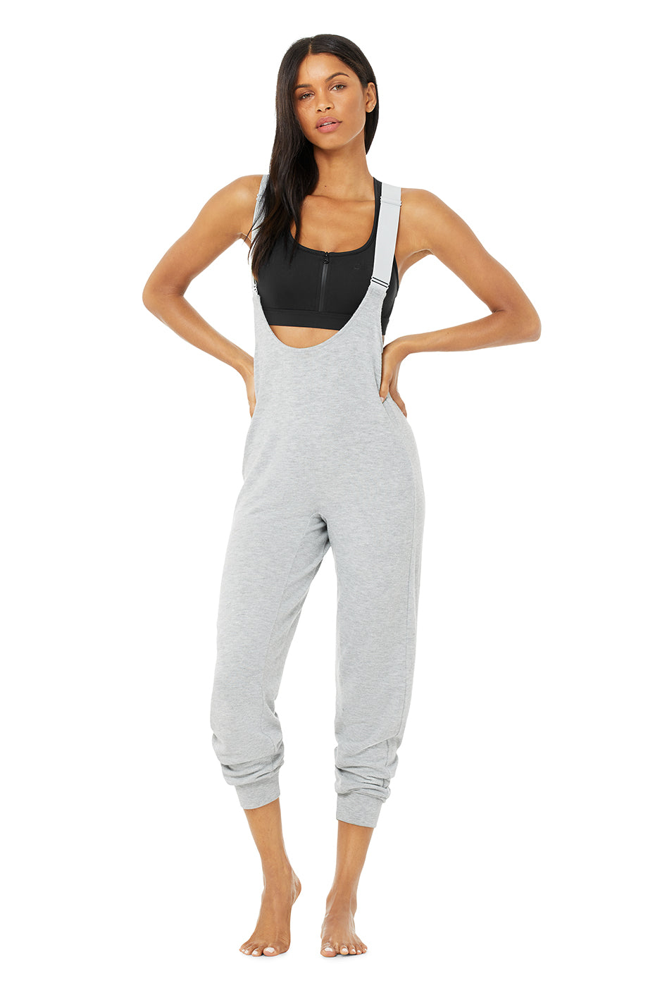 Layback Jumpsuit Top in Athletic Heather Grey by Alo Yoga