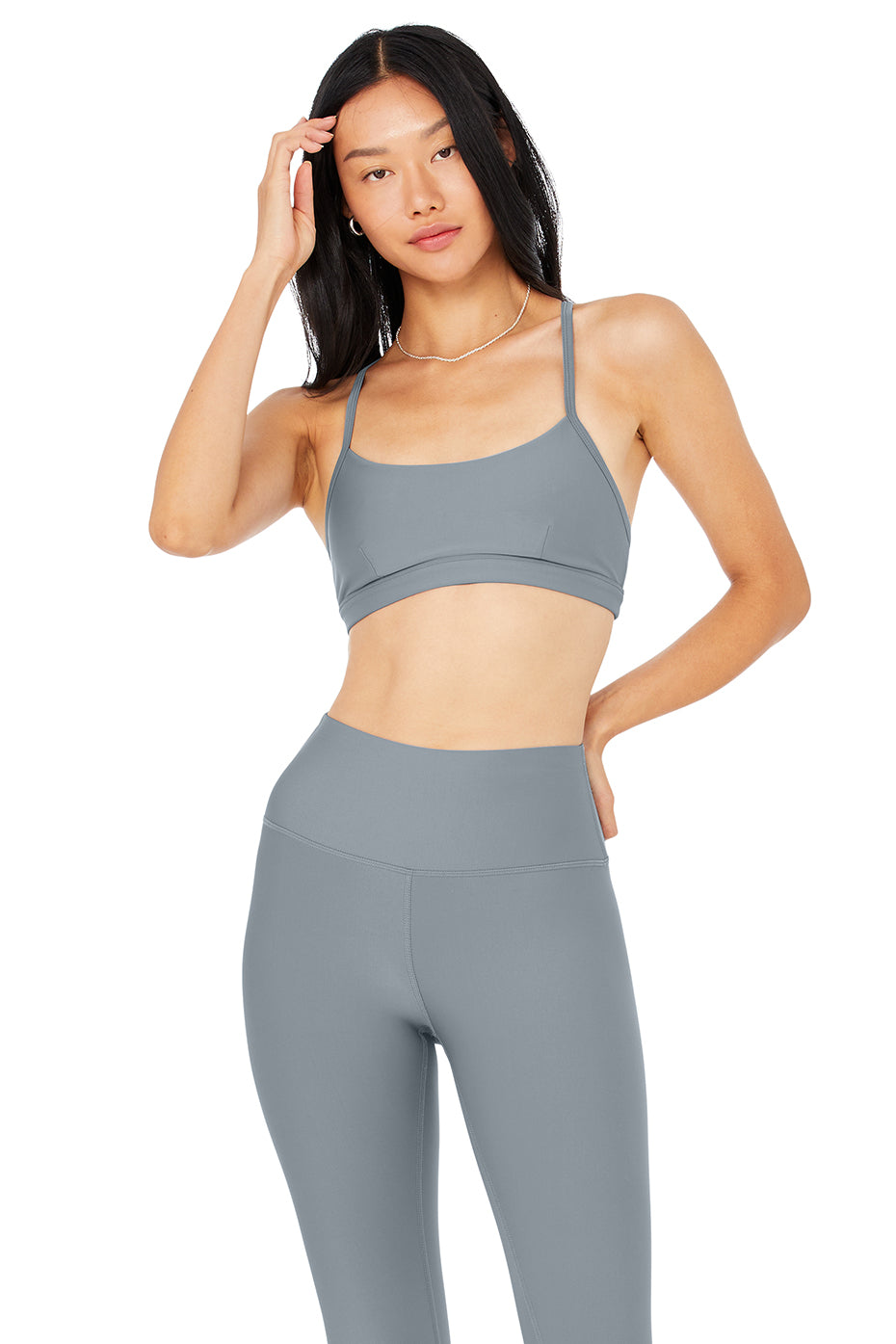 Airlift Intrigue Bra in Steel Blue by Alo Yoga