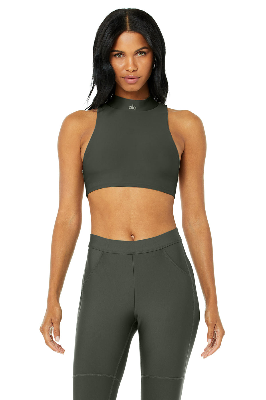 Airlift Fuse Bra Tank Top in Dark Cactus by Alo Yoga