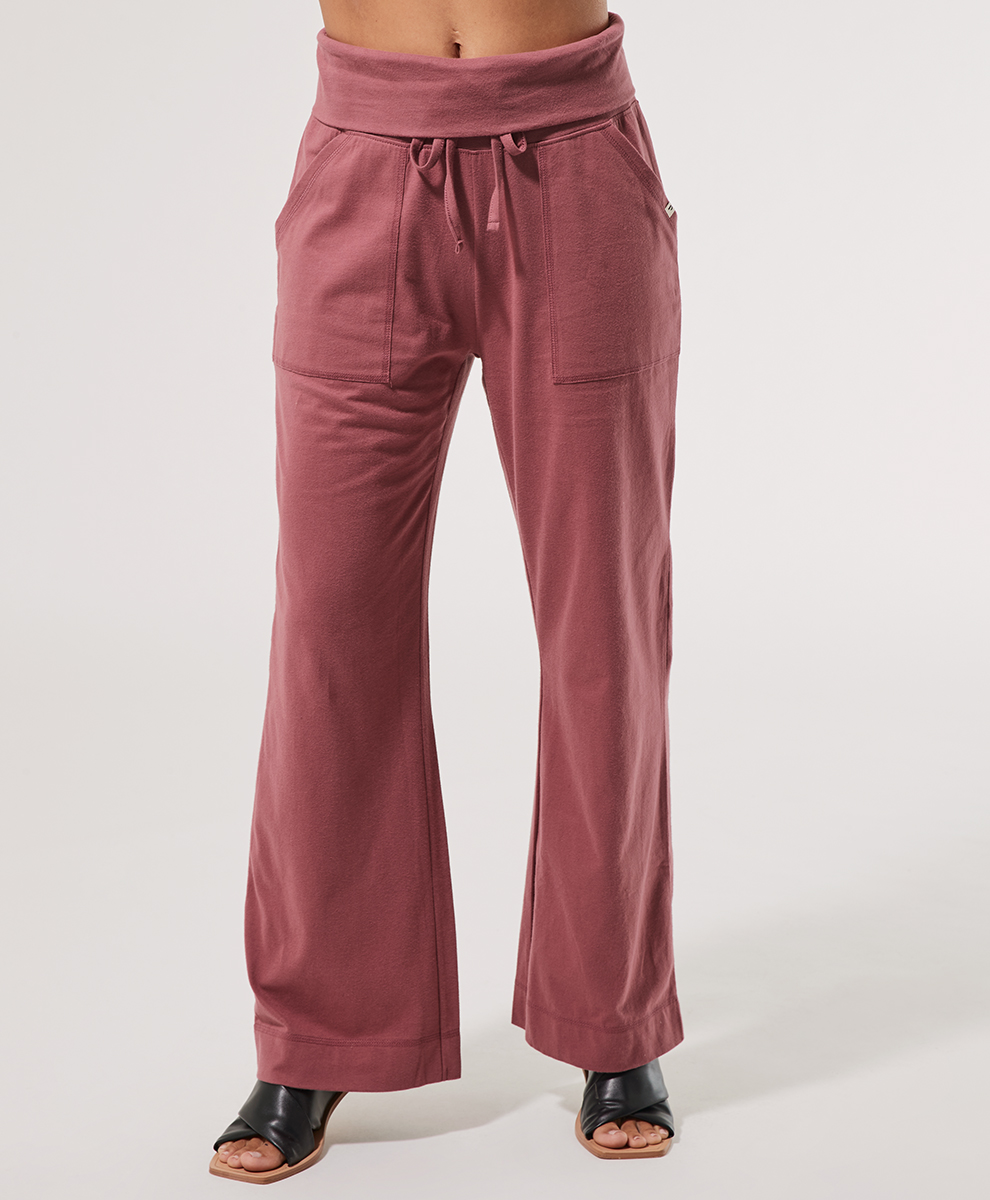 Women's Marsala All Ease Foldover Pant by Pact Apparel | Ballet for Women