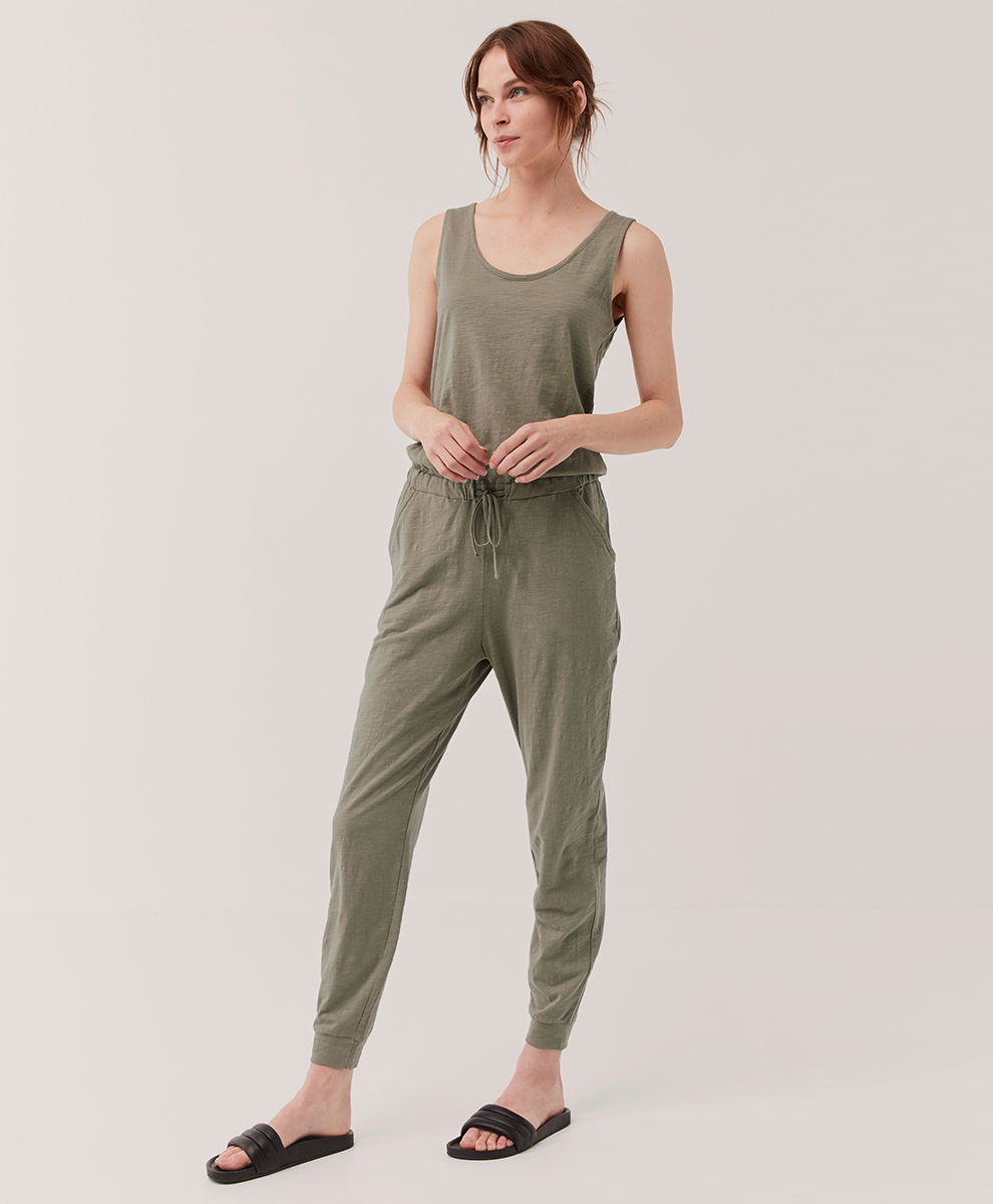 Women's Mink Grey Easy All-Day Jumpsuit by Pact Apparel