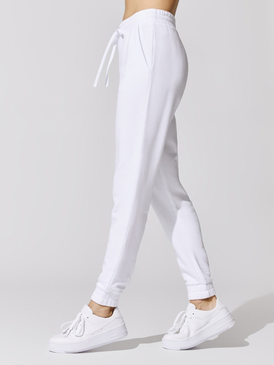 Carbon38 French Terry Jogger Pant - White
