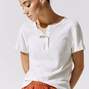 Re/done 60s Short Sleeve Henley - Vintage White