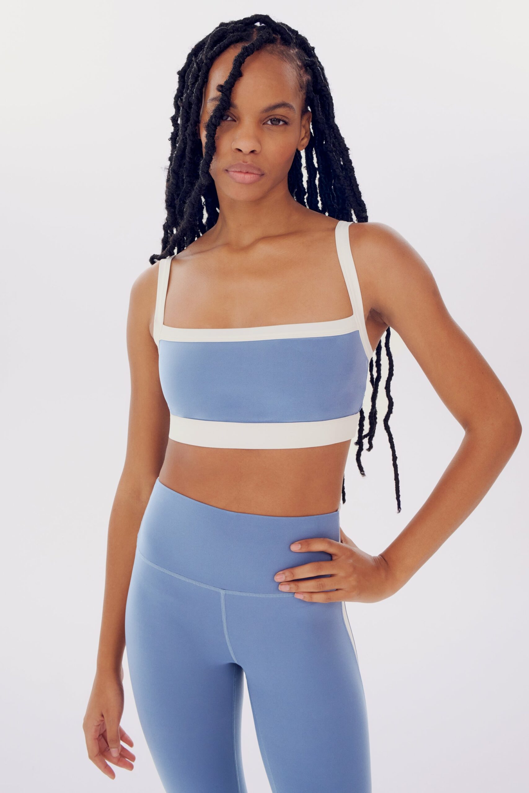 SPLITS59 | Monah Rigor Bra - Steel Blue/White
