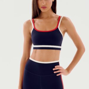 SPLITS59 | Eva Rigor Double Strap Bra - Indigo/White