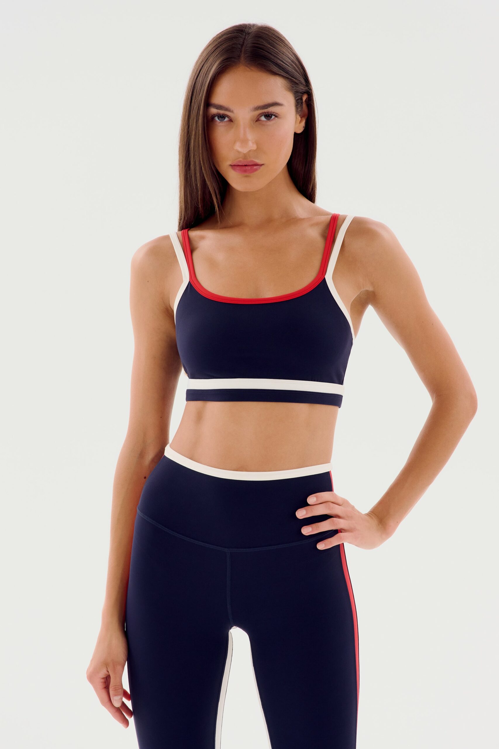 SPLITS59 | Eva Rigor Double Strap Bra - Indigo/White