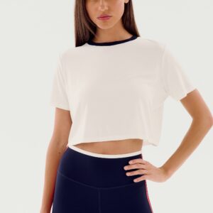 SPLITS59 | Djuna Crop Ringer - White/Indigo