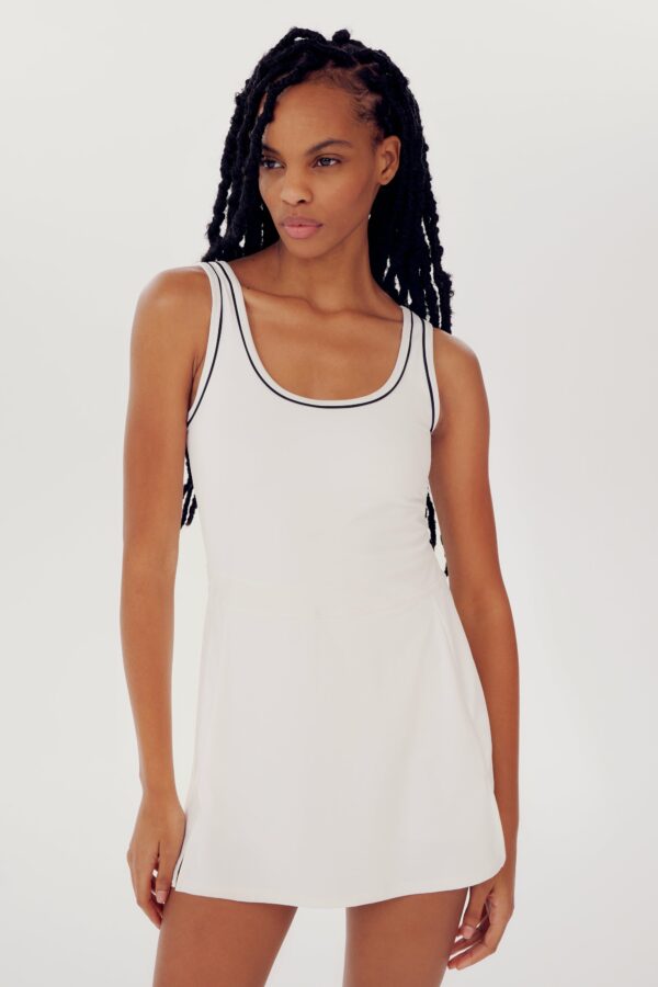 SPLITS59 | Martina Rigor Dress W/Piping - White