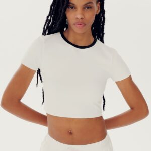 SPLITS59 | Airweight S/S Crop - White/Black